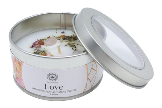 Bougie Parfurmée "Amour" Quartz Rose + Rose 70g