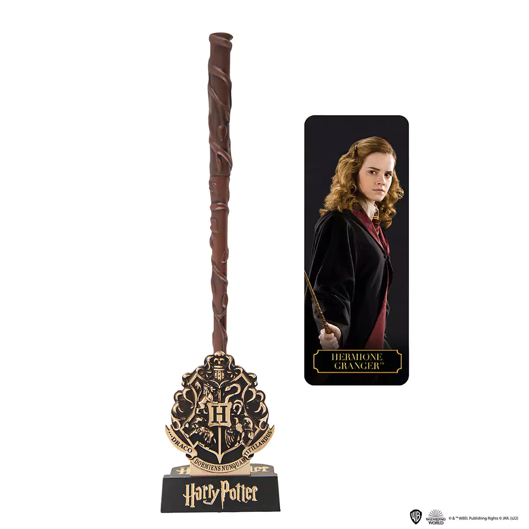 Stylo baguette Hermione Granger + support et marque page