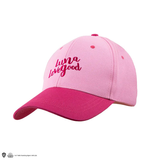 Casquette Luna Lovegood en coton rose clair et foncé avec broderie "Luna Lovegood" – produit sous licence officielle Harry Potter
