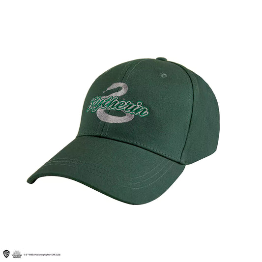 Casquette Serpentard en coton vert et noir avec serpent et logo Slytherin brodés – produit sous licence officielle Harry Potter