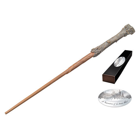Baguette de Harry Potter avec boîte vitrine et plaque nominative – Collection Personnages