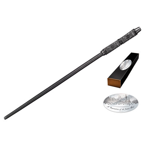 Réplique officielle de la baguette de Severus Rogue – 35 cm en résine, avec boîte de collection et plaque nominative.