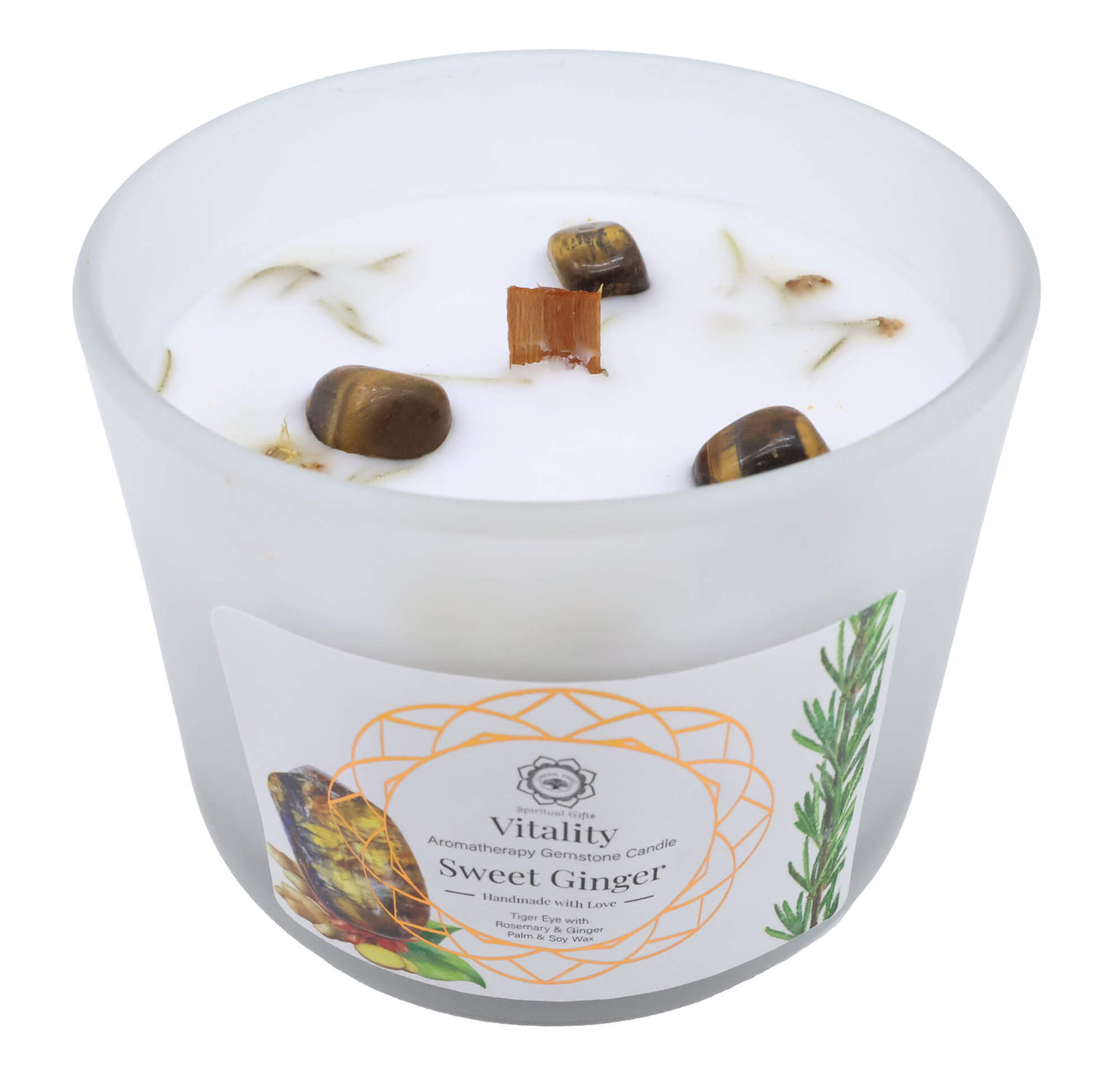 Bougie Parfumée “Vitalité” – Œil de Tigre & Gingembre Doux – 256g