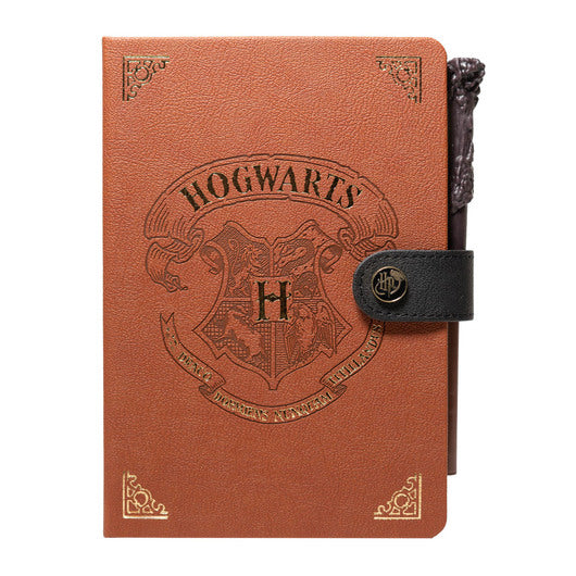 Carnet A5 cuir Vegan avec un stylo baguette Harry Potter