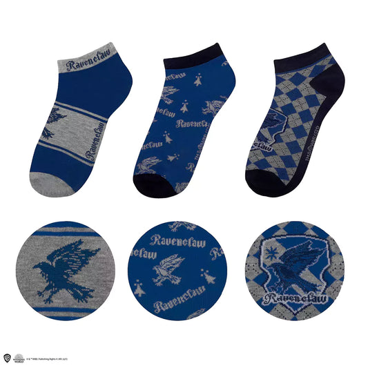 Chaussettes courtes Serdaigle Harry Potter – lot de 3, taille unique