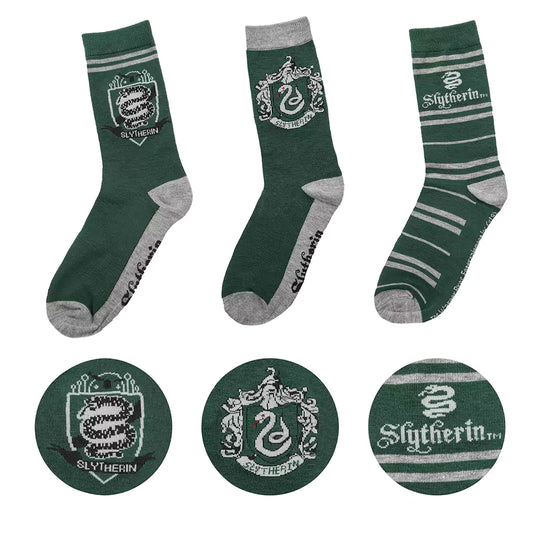 Chaussettes Serpentard Harry Potter – lot de 3, taille unique