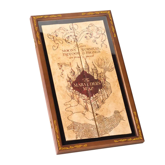 Coffret en bois avec plexiglass pour ranger la carte du Maraudeur
