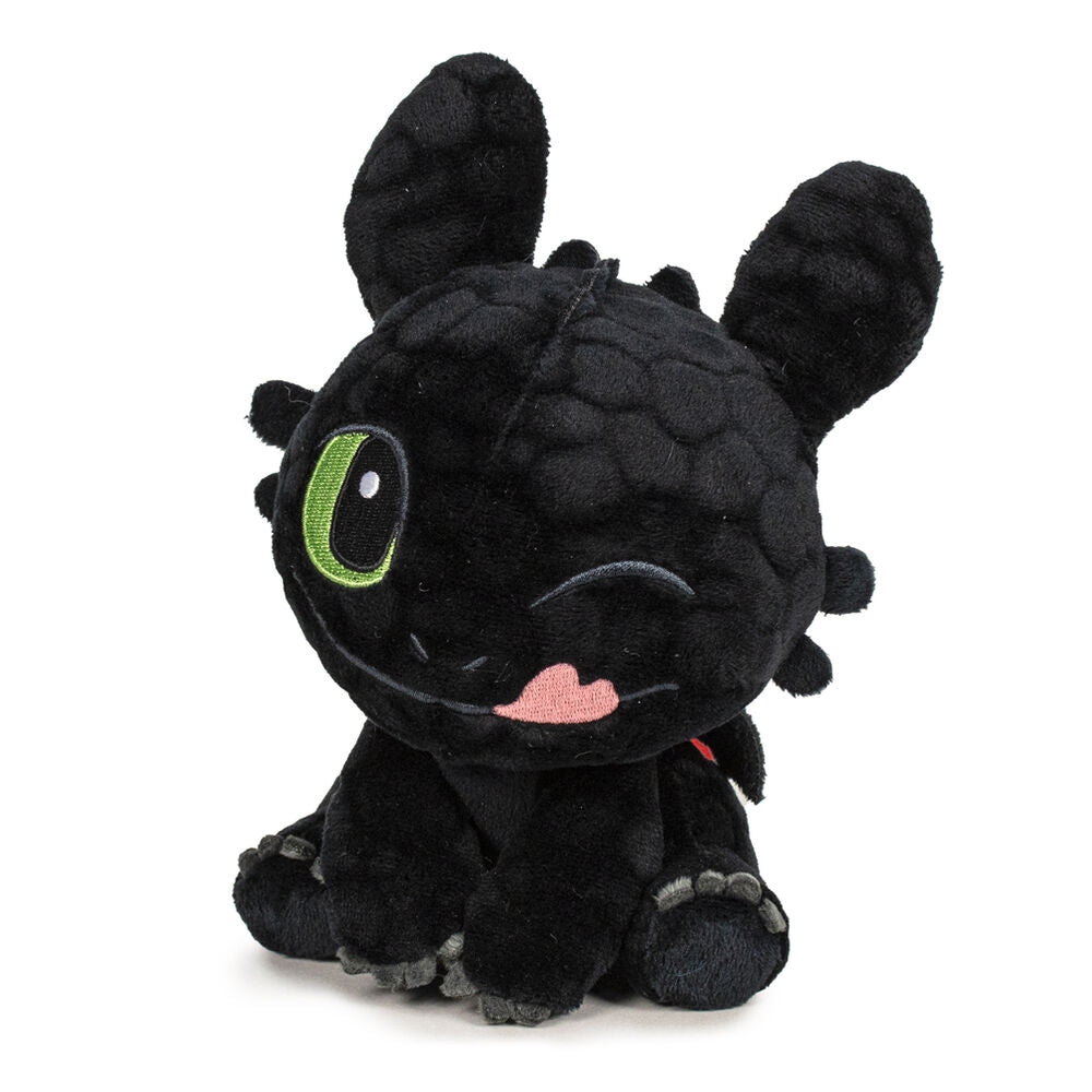 Peluche Krokmou 30 cm Assis Clin d’Œil et Langue Tirée – Dragons