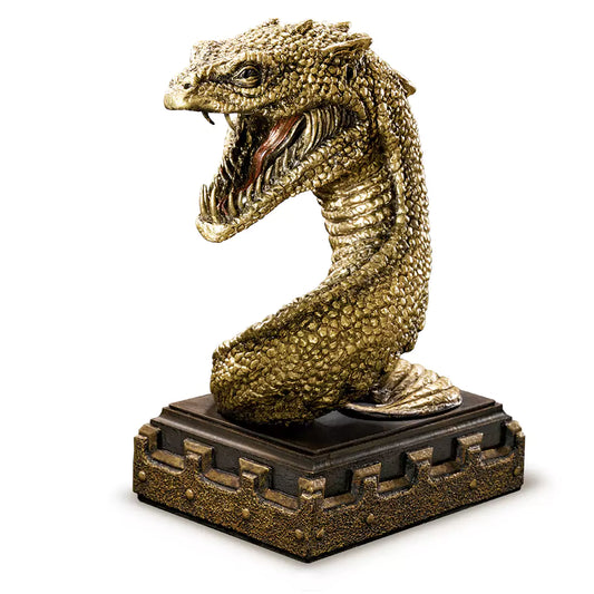 Serre-livres Basilic doré Harry Potter – sculpture en résine, 18 cm, finitions soignées pour décoration ou collection magique.