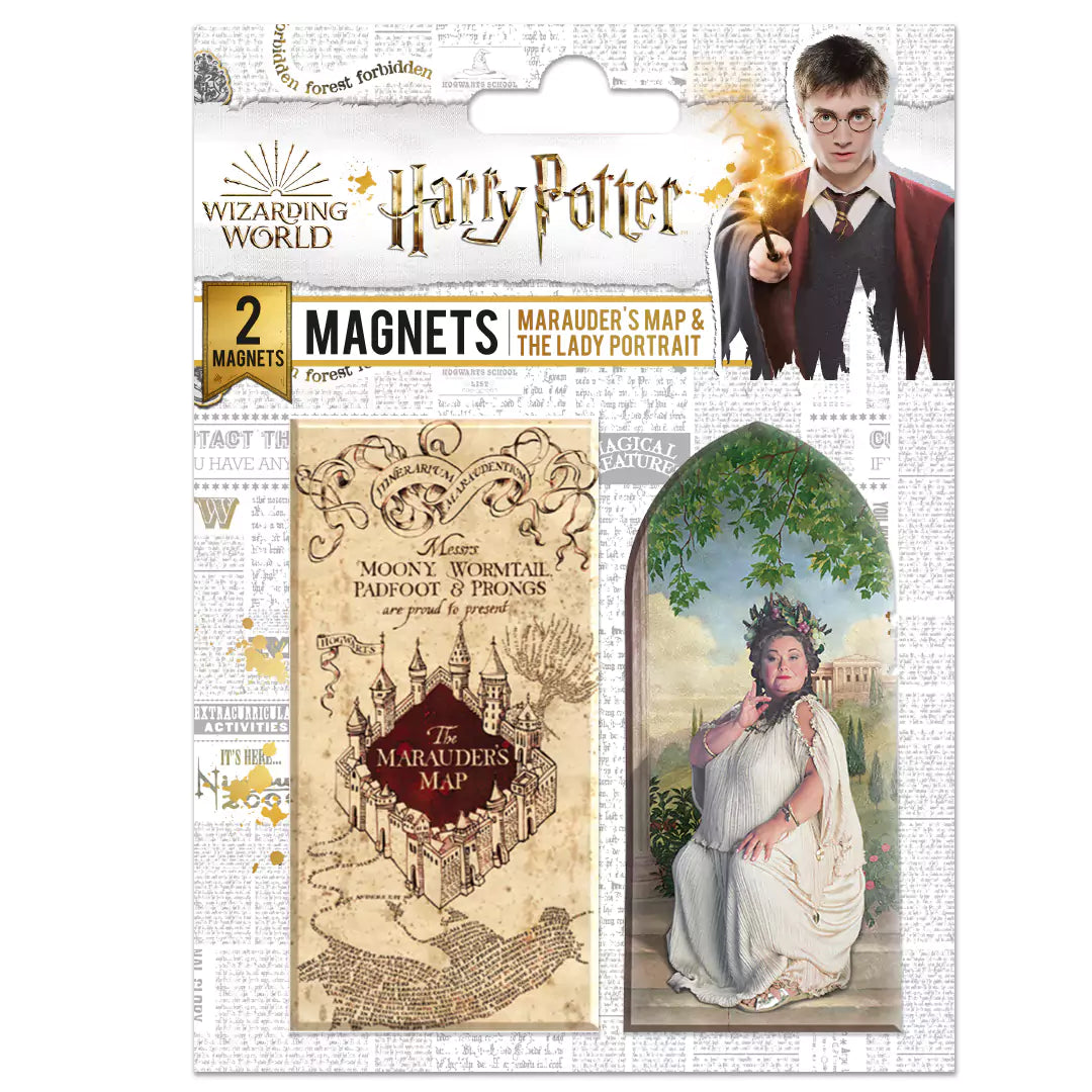 Set de 2 magnets - Carte du Maraudeurs et la Grosse Dame - Harry Potter