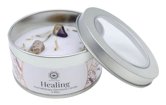 Bougie Parfurmée "Guérison" Améthyste + Lavande 70g