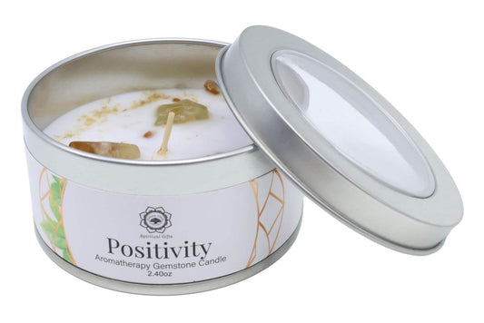 Bougie Parfurmée "Positivité" Citrine + Thé Vert 70g