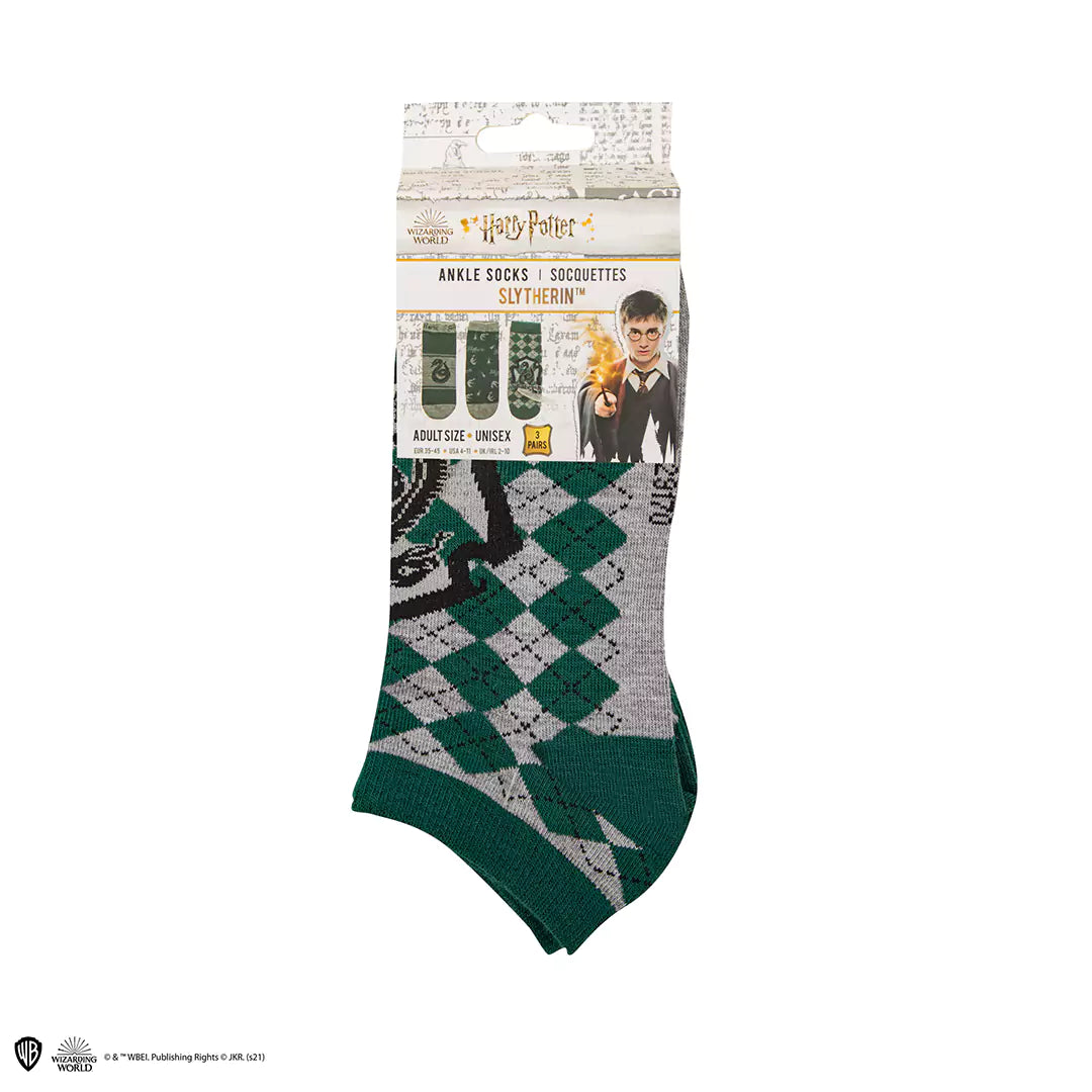 Lot de 3 paires de chaussettes courtes Serpentard – Harry Potter
