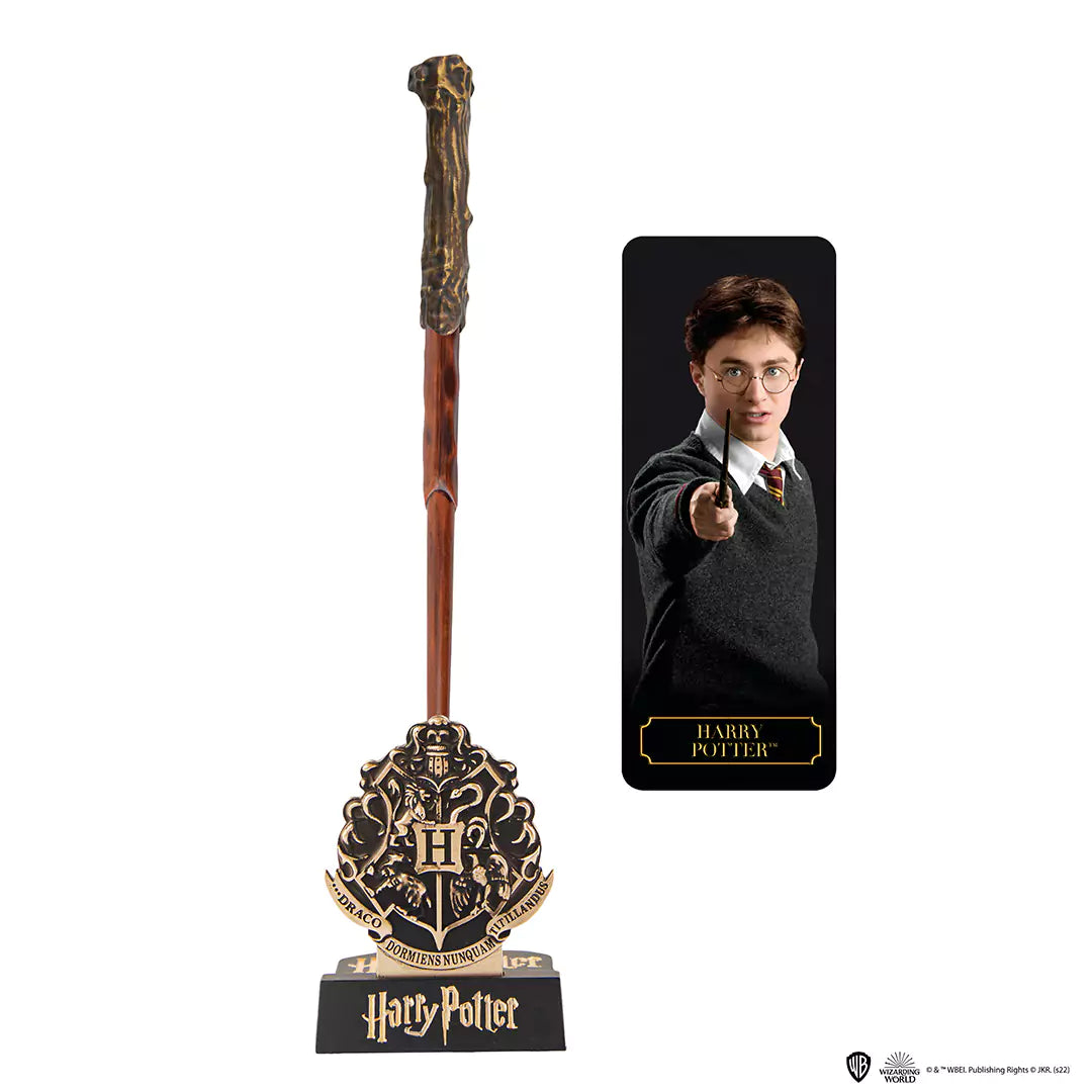 Stylo baguette Harry Potter + support et marque page