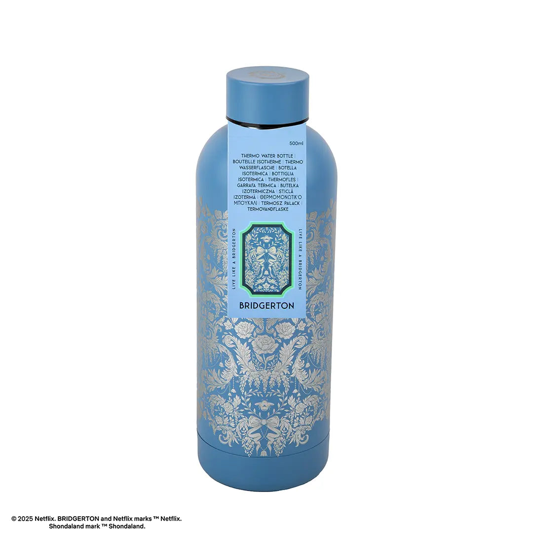 Bouteille isotherme 500 ml Fleurs de Damas argentées – Bridgerton