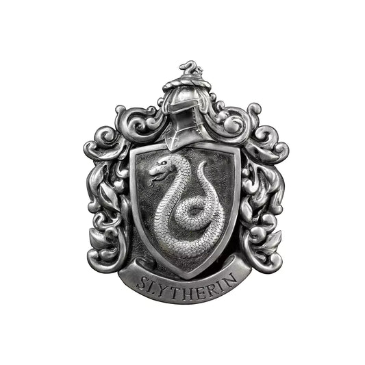 Armoirie Serpentard estampée du serpent en polyrésine avec crochets d'attache murale