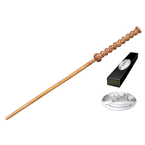 Réplique baguette Arthur Weasley Harry Potter – Résine, 40cm, manche torsadé, boîte collection personnages, plaque nominative.