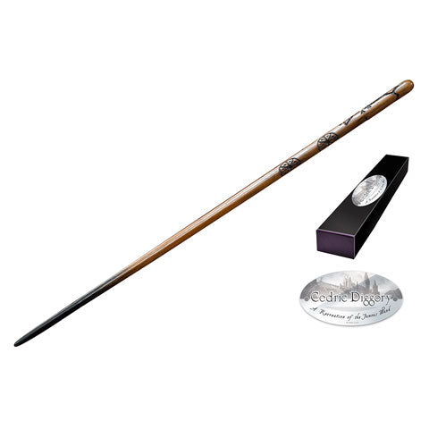 Réplique baguette Cédric Diggory Harry Potter – Résine, 38cm, boîte collection personnages, plaque nominative.