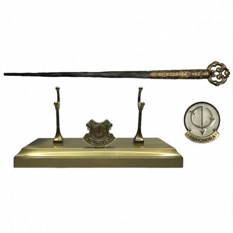 Baguette de célébration Alohomora édition limitée Harry Potter avec son support collector.
