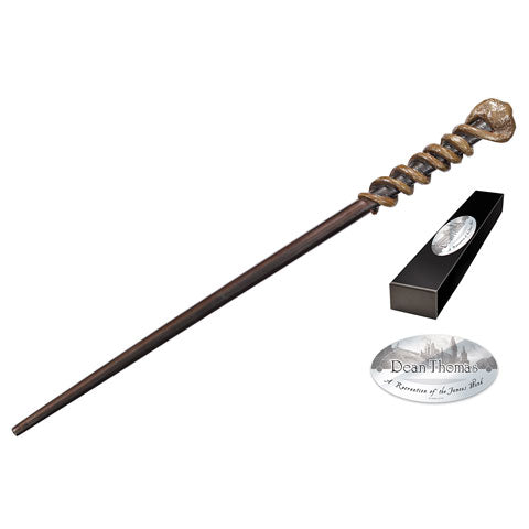 Réplique officielle de la baguette de Dean Thomas dans Harry Potter, 35 cm, avec boîte collection personnages et plaque nominative.