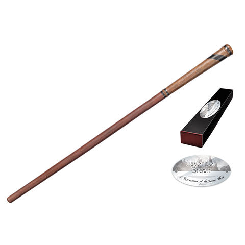 Baguette de Lavande Brown Harry Potter – Réplique officielle en résine de 29 cm avec boîte collection personnages et plaque nominative.