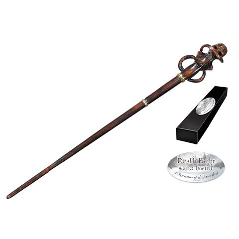 Baguette de Mangemort officielle Harry Potter – réplique en résine avec boîte collection personnages et plaque nominative