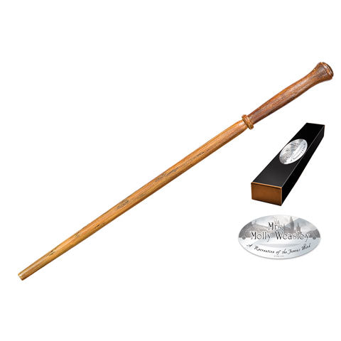 Réplique baguette Molly Weasley Harry Potter – Résine, 37cm, boîte collection personnages, plaque nominative.