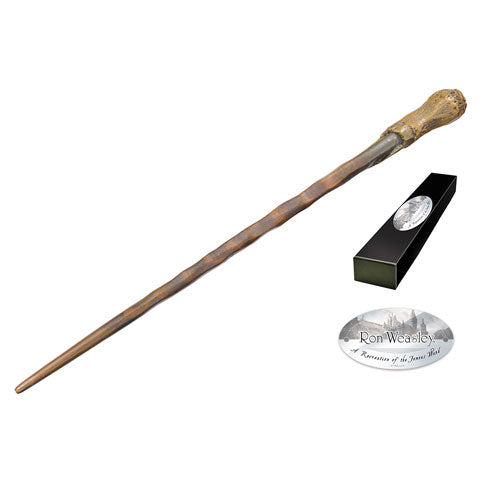 Réplique officielle de la baguette de Ron Weasley – 36 cm en résine avec boîte de collection et plaque nominative.