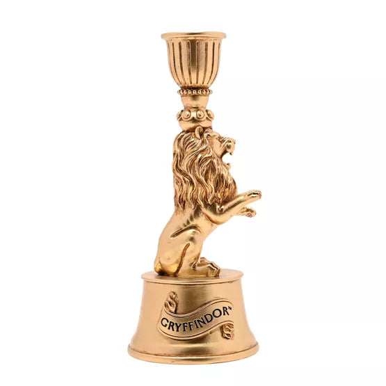 Bougeoir Lion Gryffondor Harry Potter doré en résine avec inscription Gryffindor