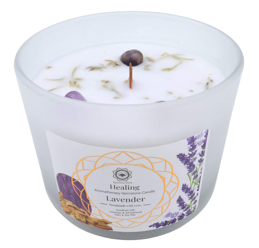 Bougie Green Tree 'Guérison' Améthyste + Lavande 256g