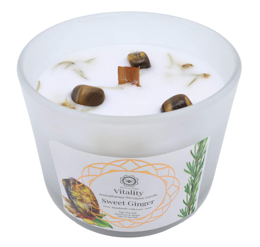 Bougie Parfumée “Vitalité” – Œil de Tigre & Gingembre Doux – 256g