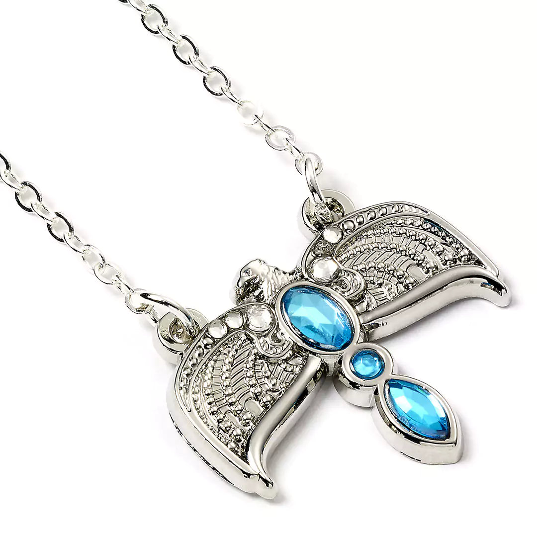 Collier Harry Potter argenté représentant le diadème de Serdaigle inspiré de Rowena Ravenclaw.