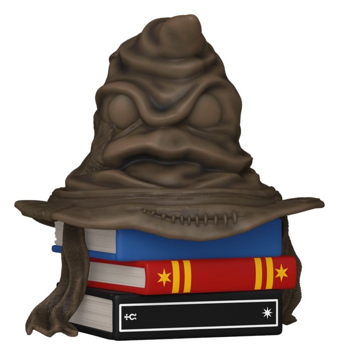 Figurine Pop Choixpeau Magique Harry Potter sonore sur une pile de livres