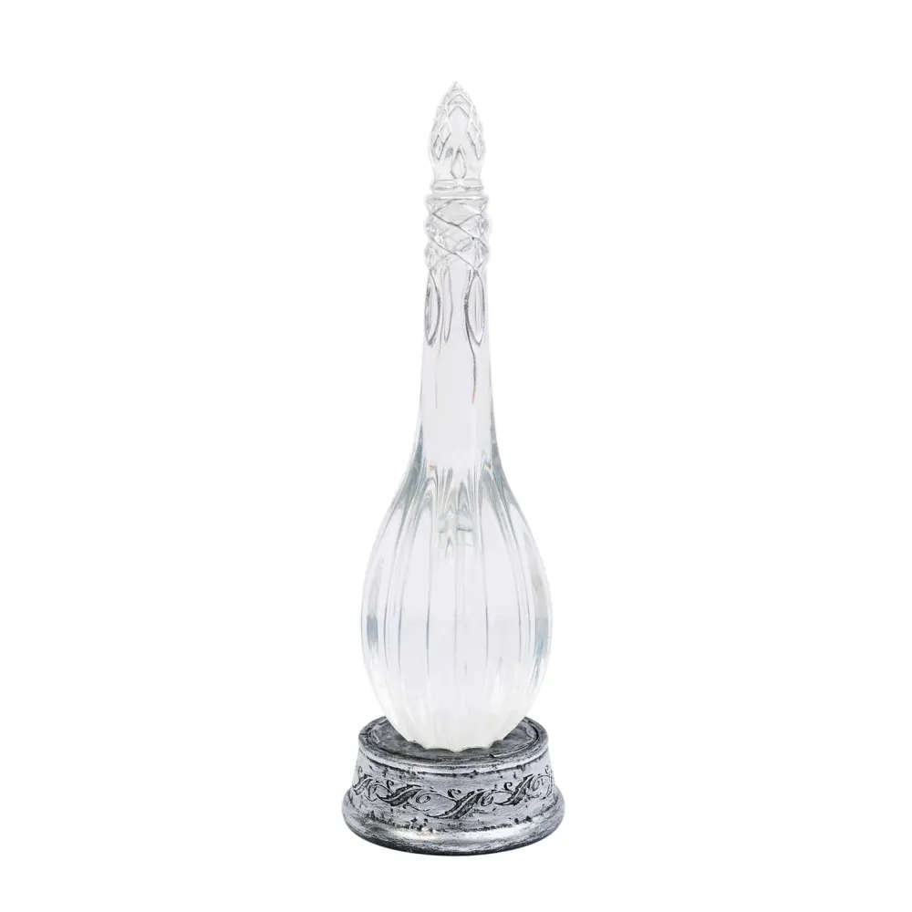 Lampe Eärendil Le Seigneur des Anneaux en forme de fiole elfique avec éclairage froid et socle décoré.
