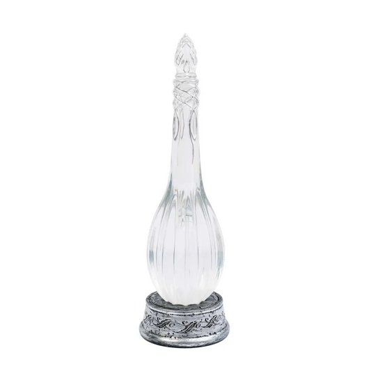 Lampe Eärendil Le Seigneur des Anneaux en forme de fiole elfique avec éclairage froid et socle décoré.