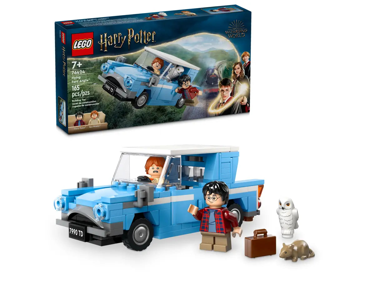 Set LEGO Ford Anglia volante 76424 avec Harry, Ron et cage d’Hedwige