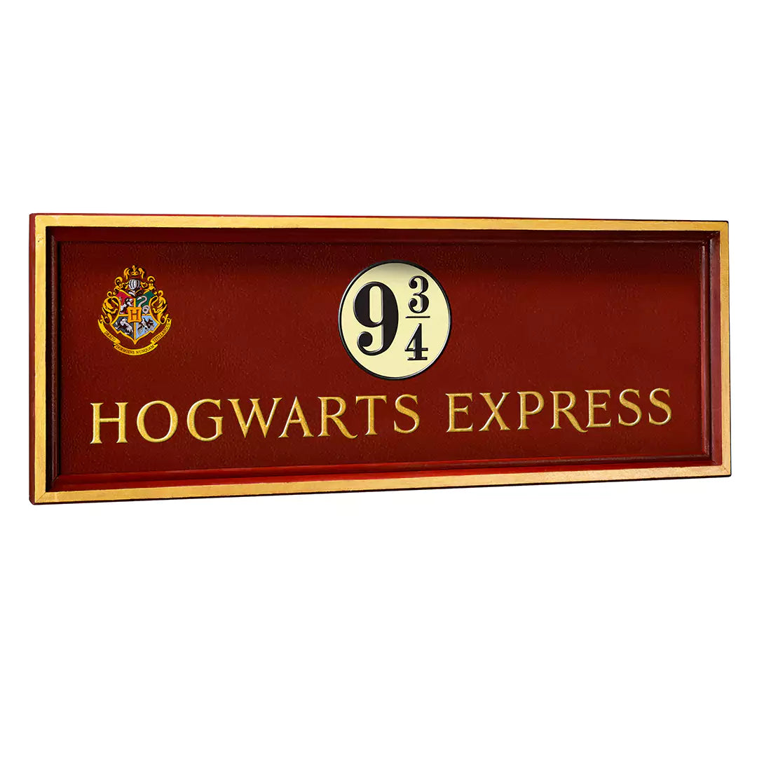 Panneau indicateur voie 9¾ en bois pour Poudlard Express, version originale