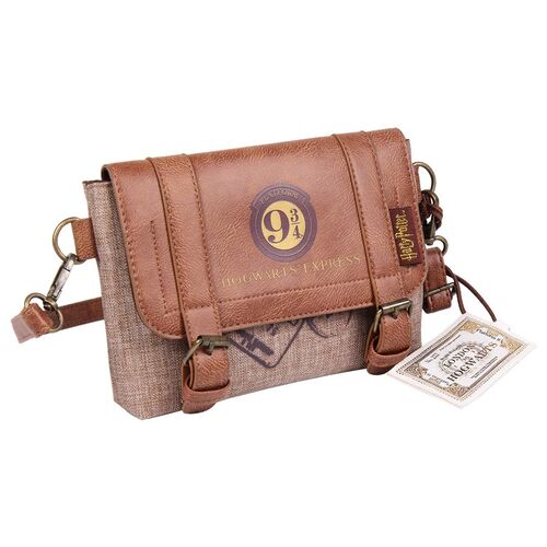 Petit sac bandoulière Harry Potter Voie 9¾ marron style vintage
