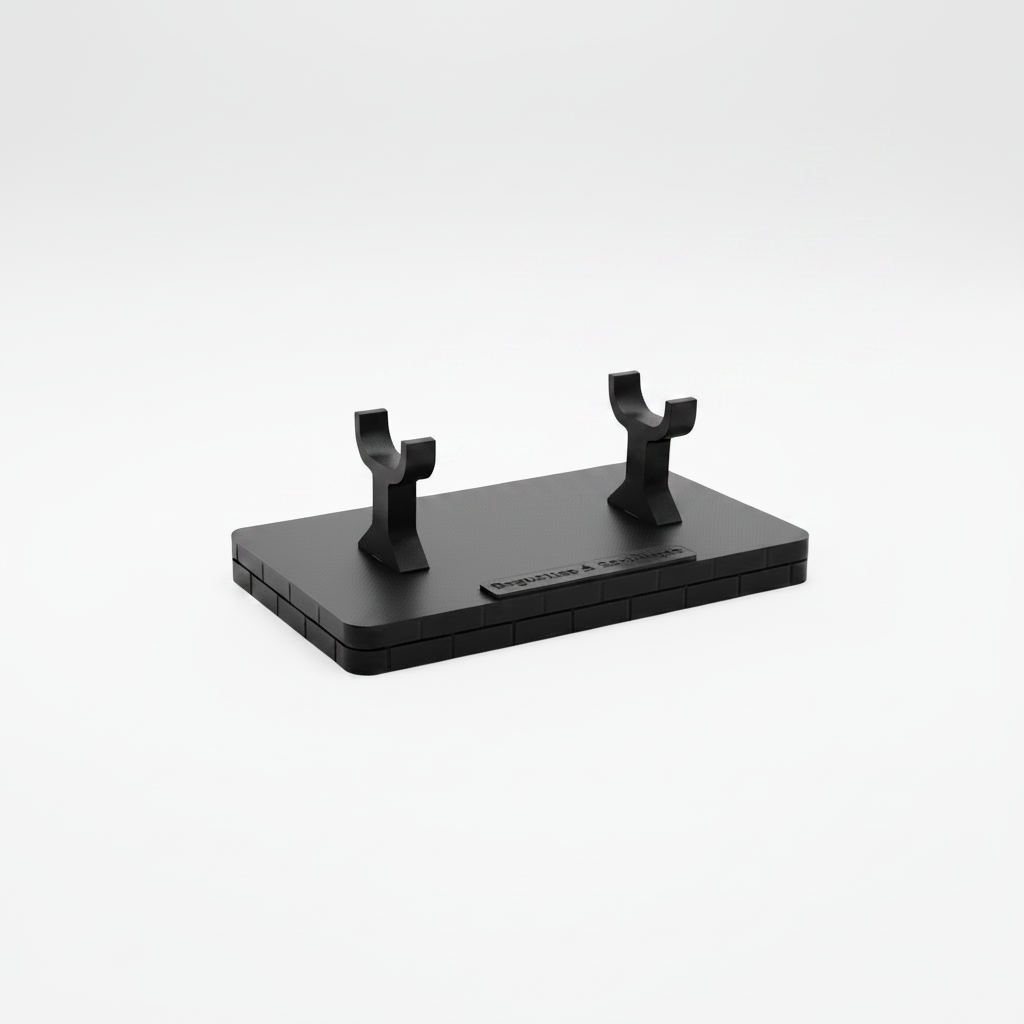 Présentoir pour une baguette avec socle noir décor briques fabriqué en impression 3D
