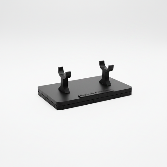 Présentoir pour une baguette avec socle noir décor briques fabriqué en impression 3D