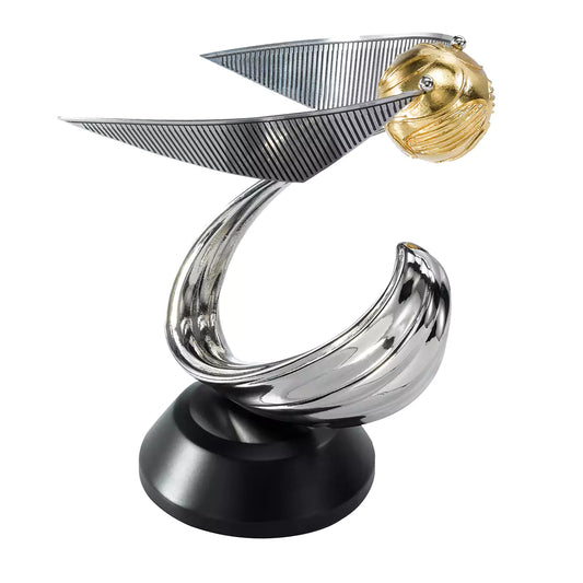 Sculpture du Vif d'Or en métal plaqué argent et or 24 carats avec base en bois
