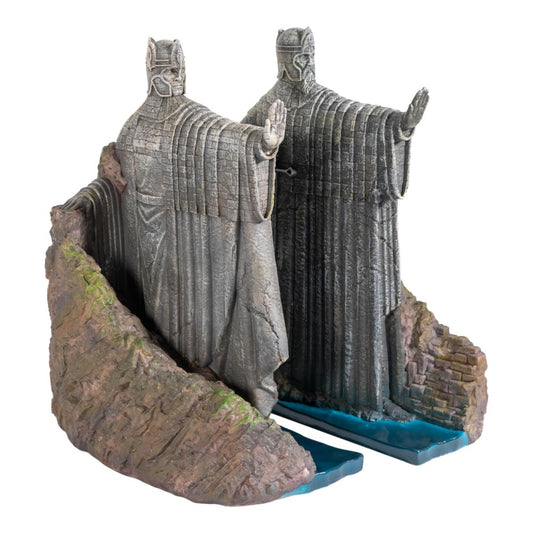 Serre-livres Le Seigneur des Anneaux représentant les statues Argonath des rois du Gondor en résine peinte à la main.