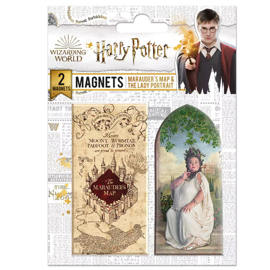 Set de 2 magnets - Carte du Maraudeurs et la Grosse Dame - Harry Potter