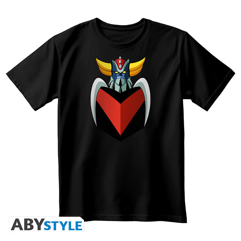 T shirt Goldorak noir avec buste du robot imprimé