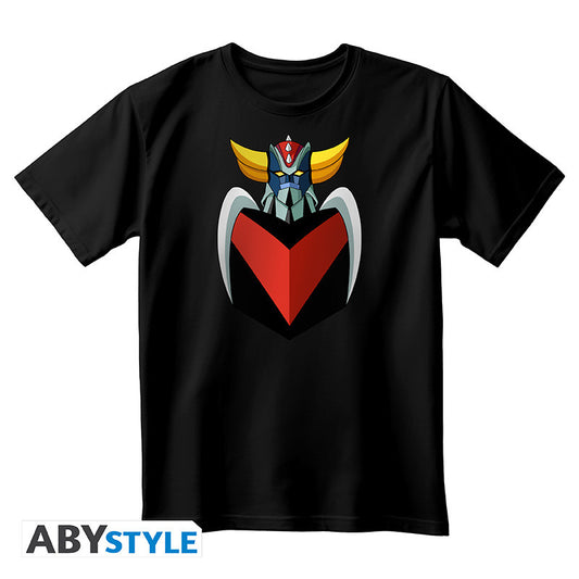 T shirt Goldorak noir avec buste du robot imprimé