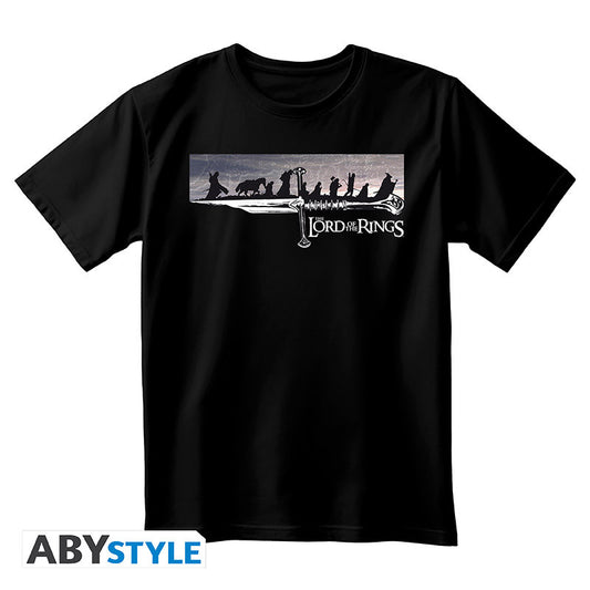 T shirt Seigneur des Anneaux noir avec la Communauté de l’Anneau imprimée