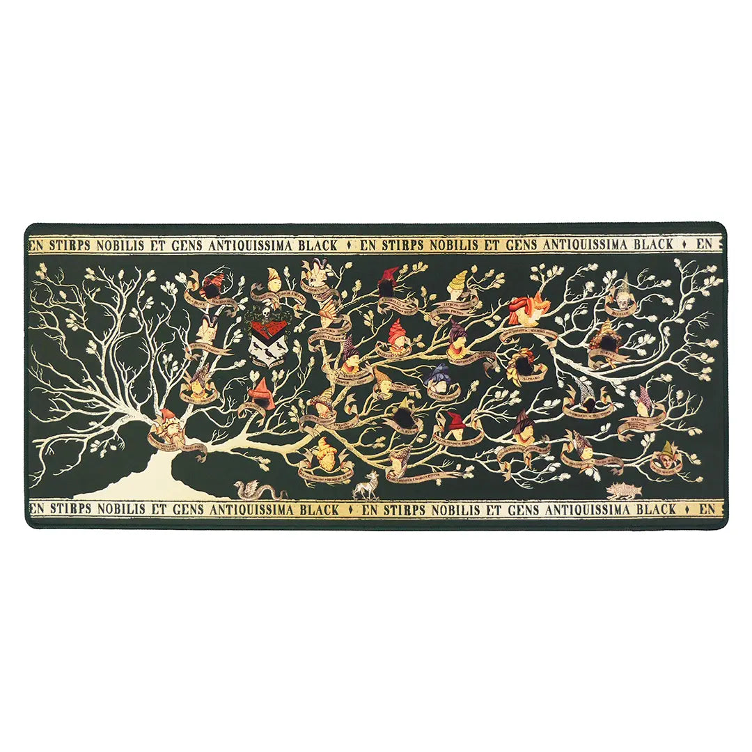 Tapis de bureau Harry Potter tapisserie famille Black 80x35 cm en néoprène antidérapant